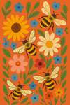 Phone Wallpaper Bees and Flowers
