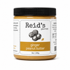 Jar of Reid's Gourmet ginger peanut butter on a white background