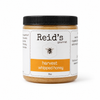 Jar of Reid's Gourmet harvest whipped honey on a white background
