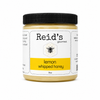 Jar of Reid's Gourmet lemon whipped honey on a white background