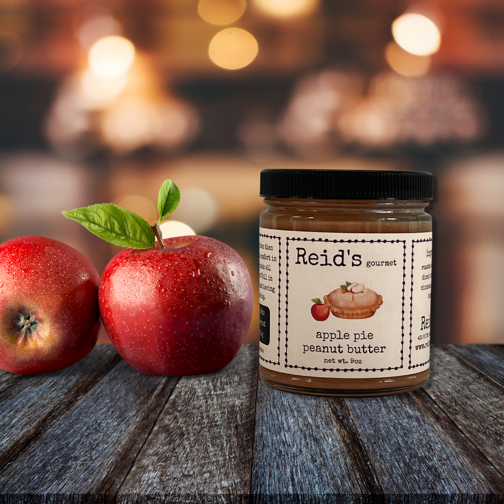 Apple pie peanut butter by red apples