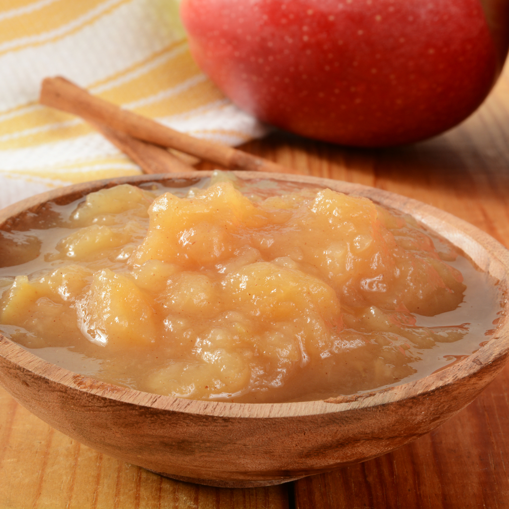 homemade applesauce made with cinnaom whipped honey